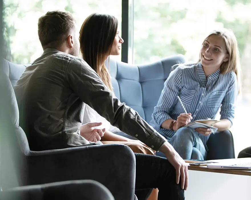 Business people collaborating in a modern office